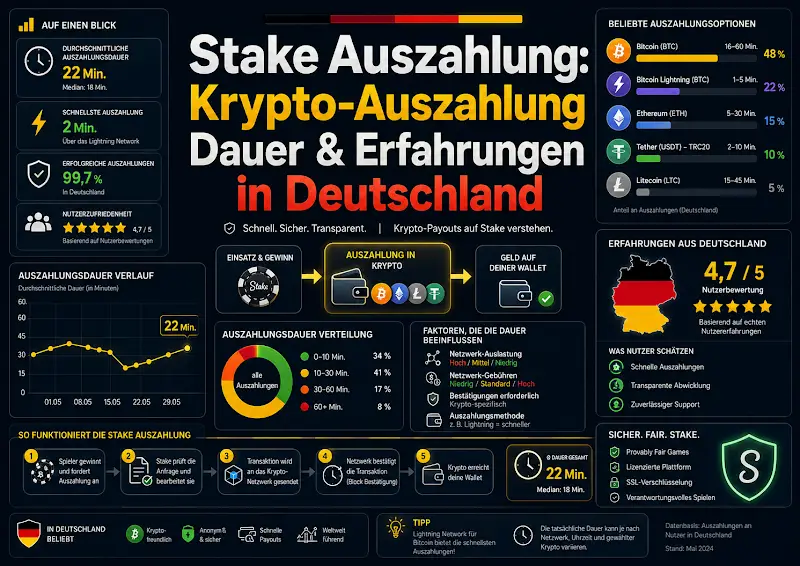 Stake Auszahlung: Krypto-Auszahlung Dauer & Erfahrungen in Deutschland